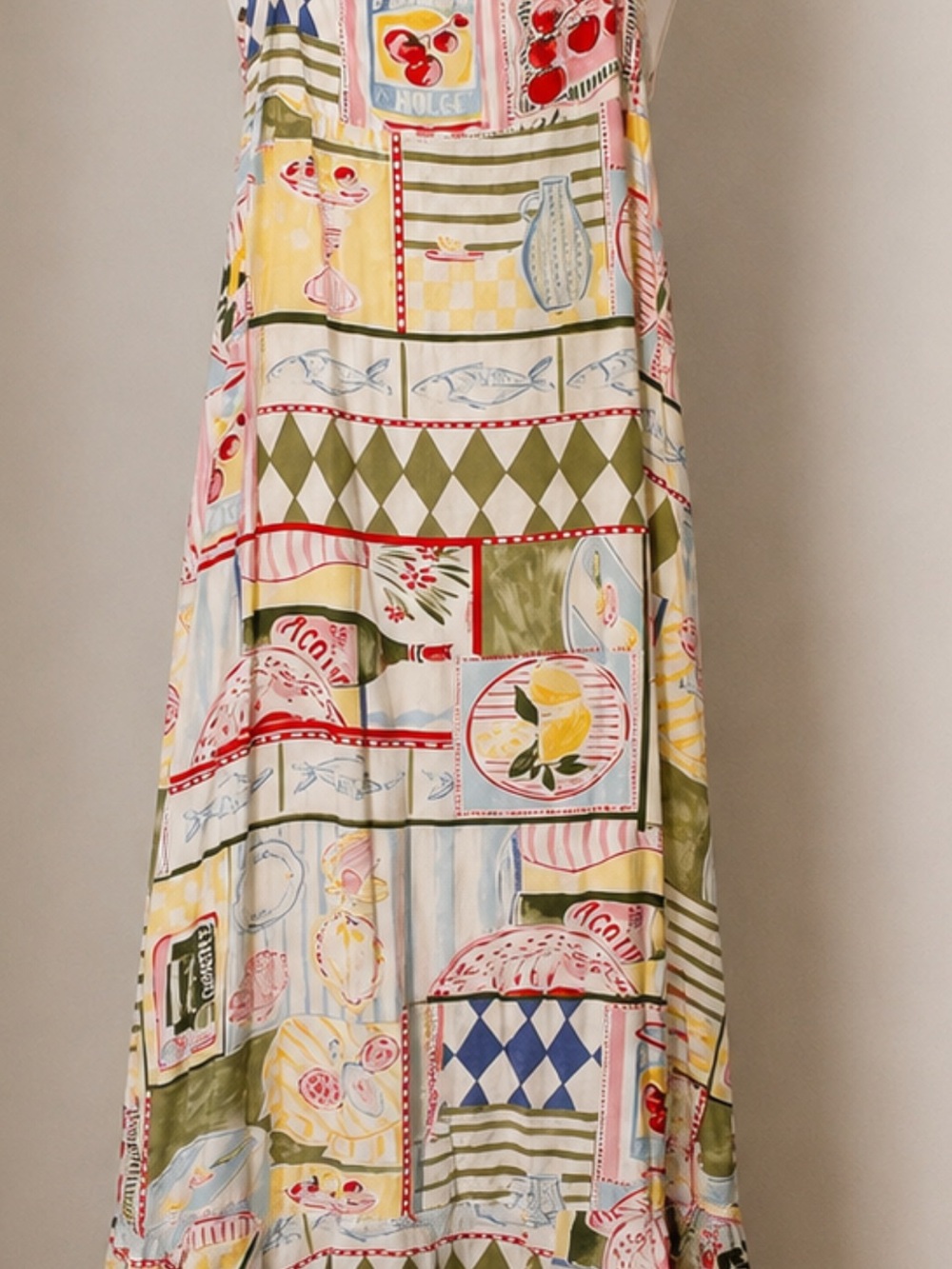 Patchwork Print Maxi Skirt in Multi-Color